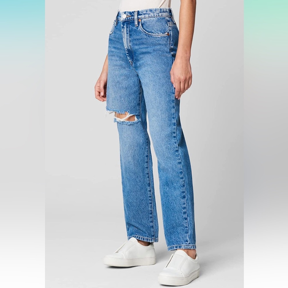 Blank Relaxed High Rise Straight Leg Rip Loose Fit Jean’s